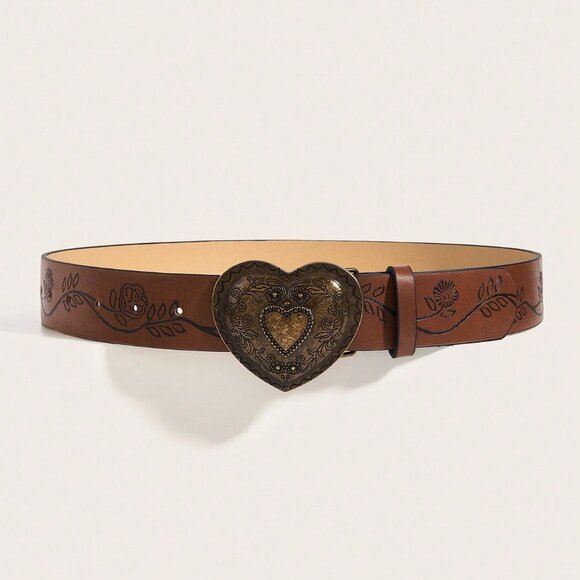 Brown Casual Women's Polyurethane Buckle Belt western Boho - Picture 2 of 4